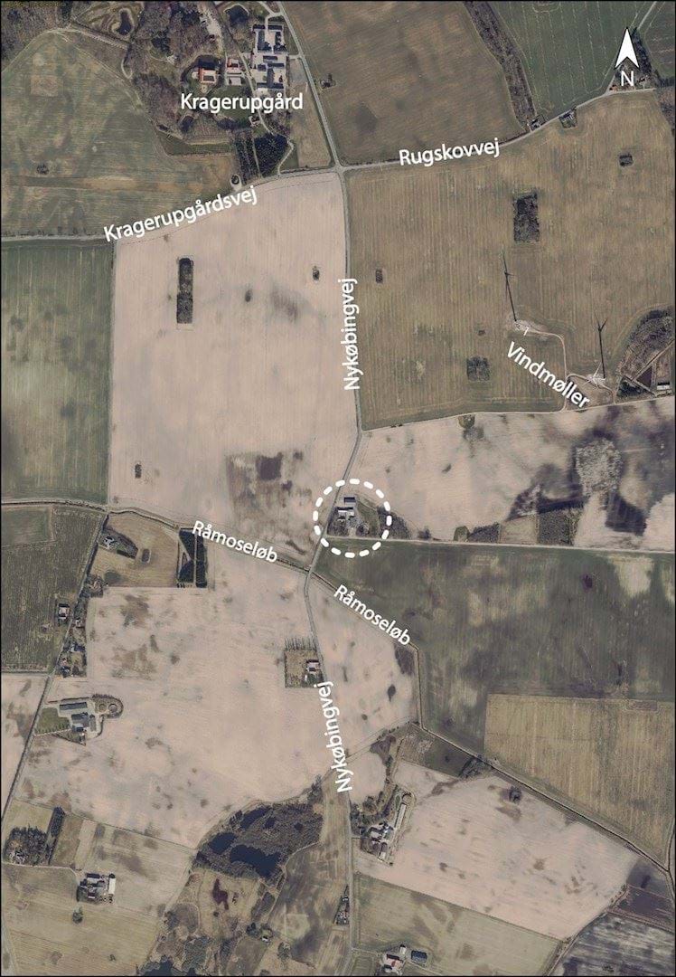 Figur 1 – Oversigtskort m. Lokalplanafgræsning– 1:10.000, foto fra 2022