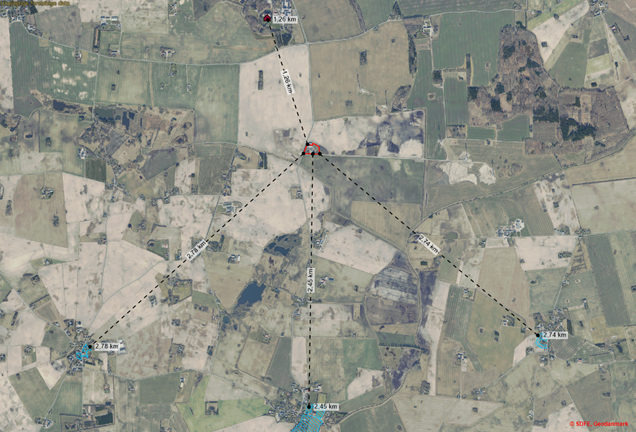 Figur 3 – Oversigt, afstande til nærmeste kulturmiljøer