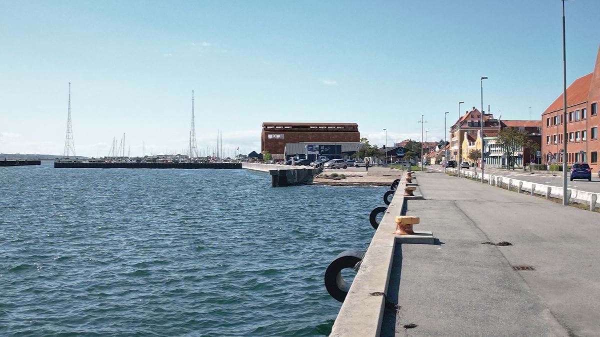 Billede af de fremtidige forhold på havneparken set fra øst mod vest